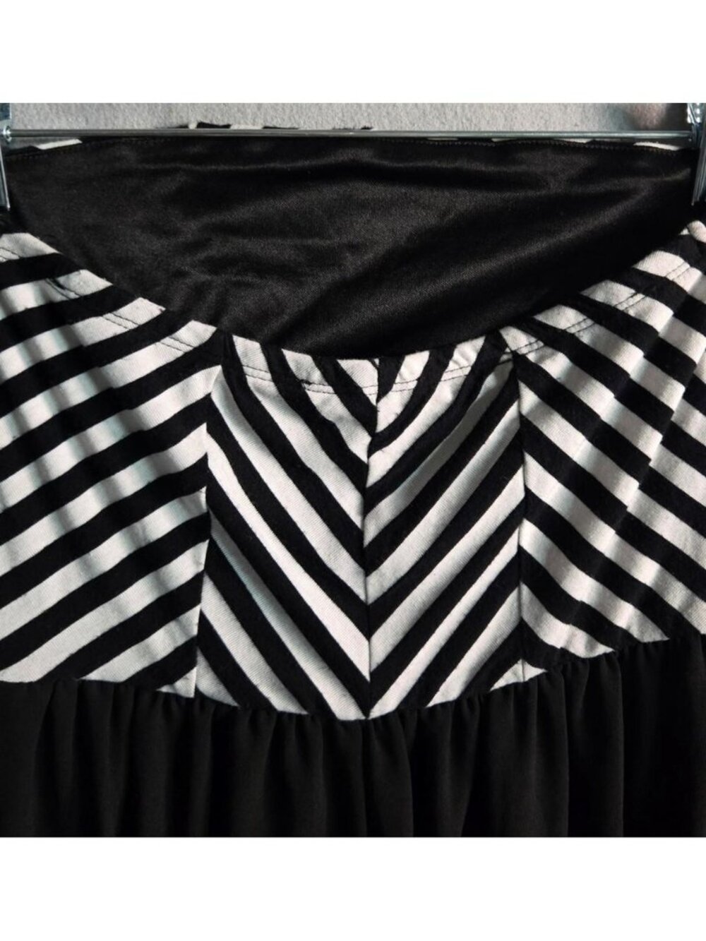 Chevron Striped Strapless High